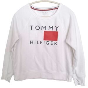 Tommy Hilfiger Sport crew neck White  Tommy logo big print varsity College SZ S